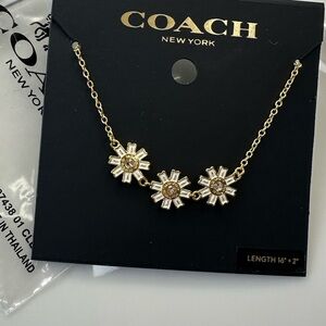 COACH Gold and White Daisy Necklace NWT